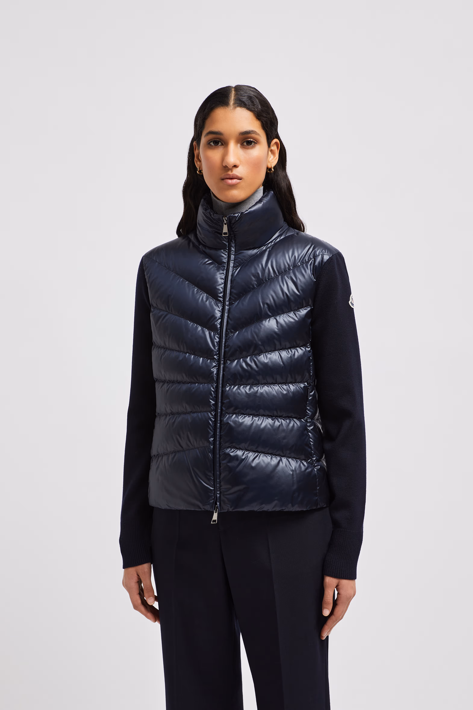 Sudadera de lana acolchado Mujer Azul marino Moncler 3